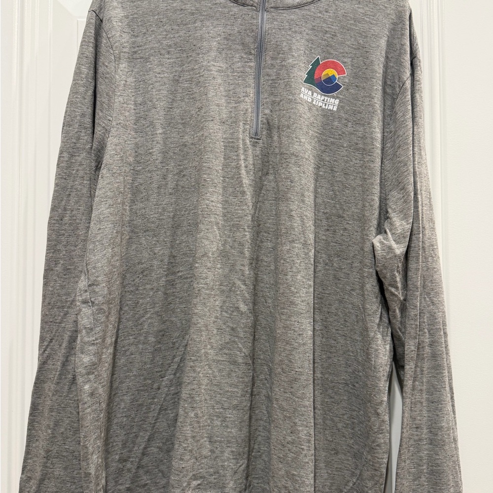 League Heather Gray Pullover with Logo